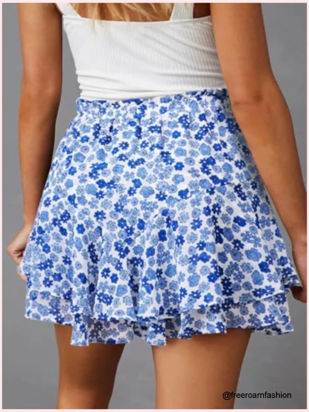 Flowy High Waist Skorts with Ruffle Hem Boho Tennis Skirts